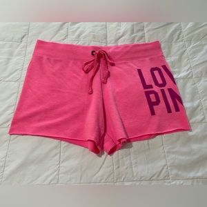 Victoria’s Secret Pink Sweat Shorts Cut-off Drawstring Waist 2012 Size Small